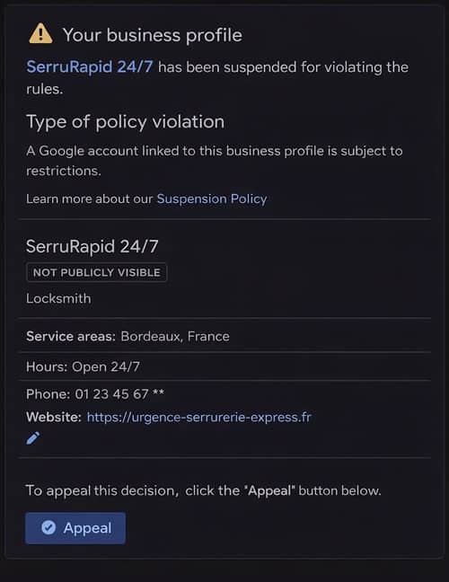 The company becomes invisible on Google and Google Maps - seoyass
