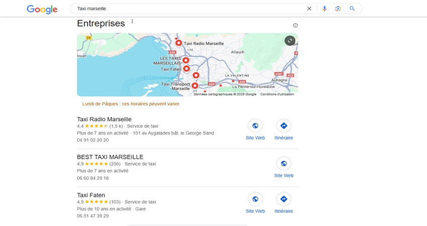 referencement taxi marseille