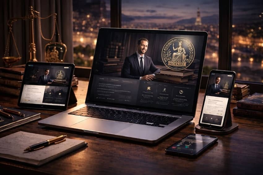 Création de site internet optimisé SEO pour études notariales