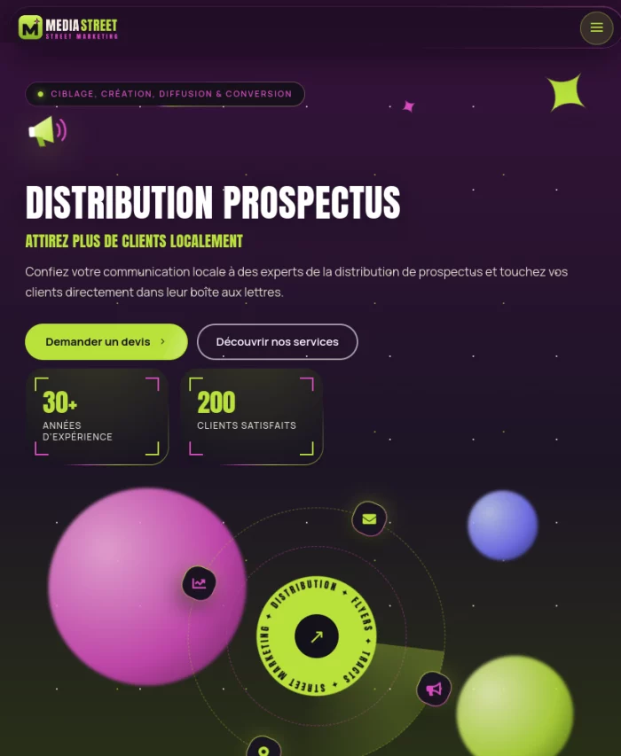 Mockup tablette du site Distribution de prospectus à louer